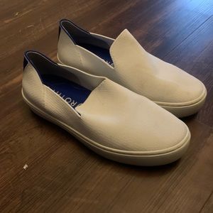 White Rothy slip on sneakers